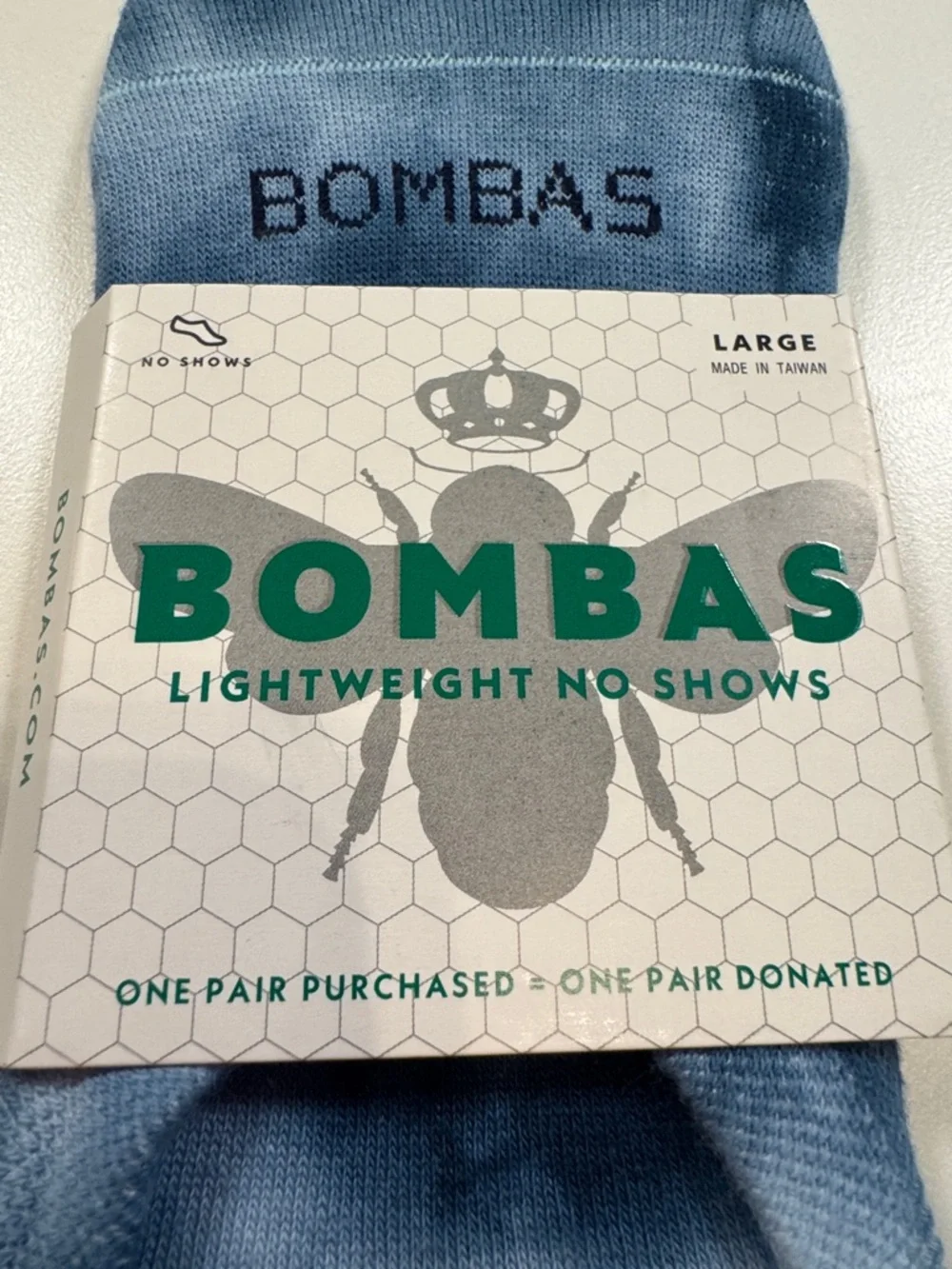 Bombas NWT Tie Dye No Show Socks 2 PR 1PR-GRN 1PR-BLU SZ: LRG Fits women 7-9